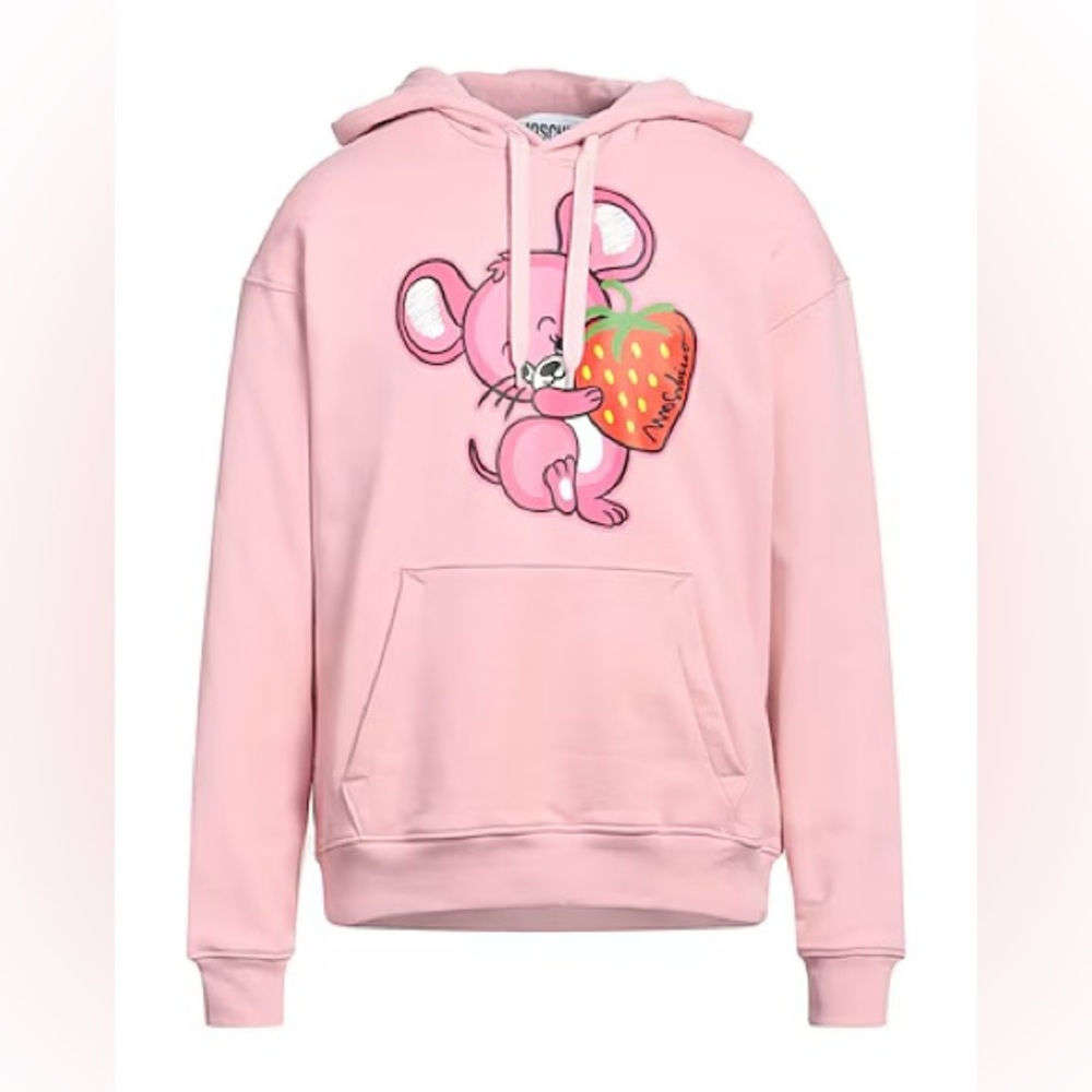 NWT Moschino Couture Unisex Pink Sweatshirt Hoodie Size Medium